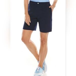 Coolibar Sun Protection upf 50+ burmuda shorts size 10 women's navy blue